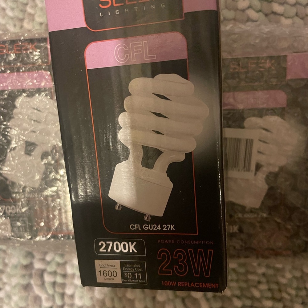 Lighting CFL Bulb - White- lot of 8 2 prong bulbs